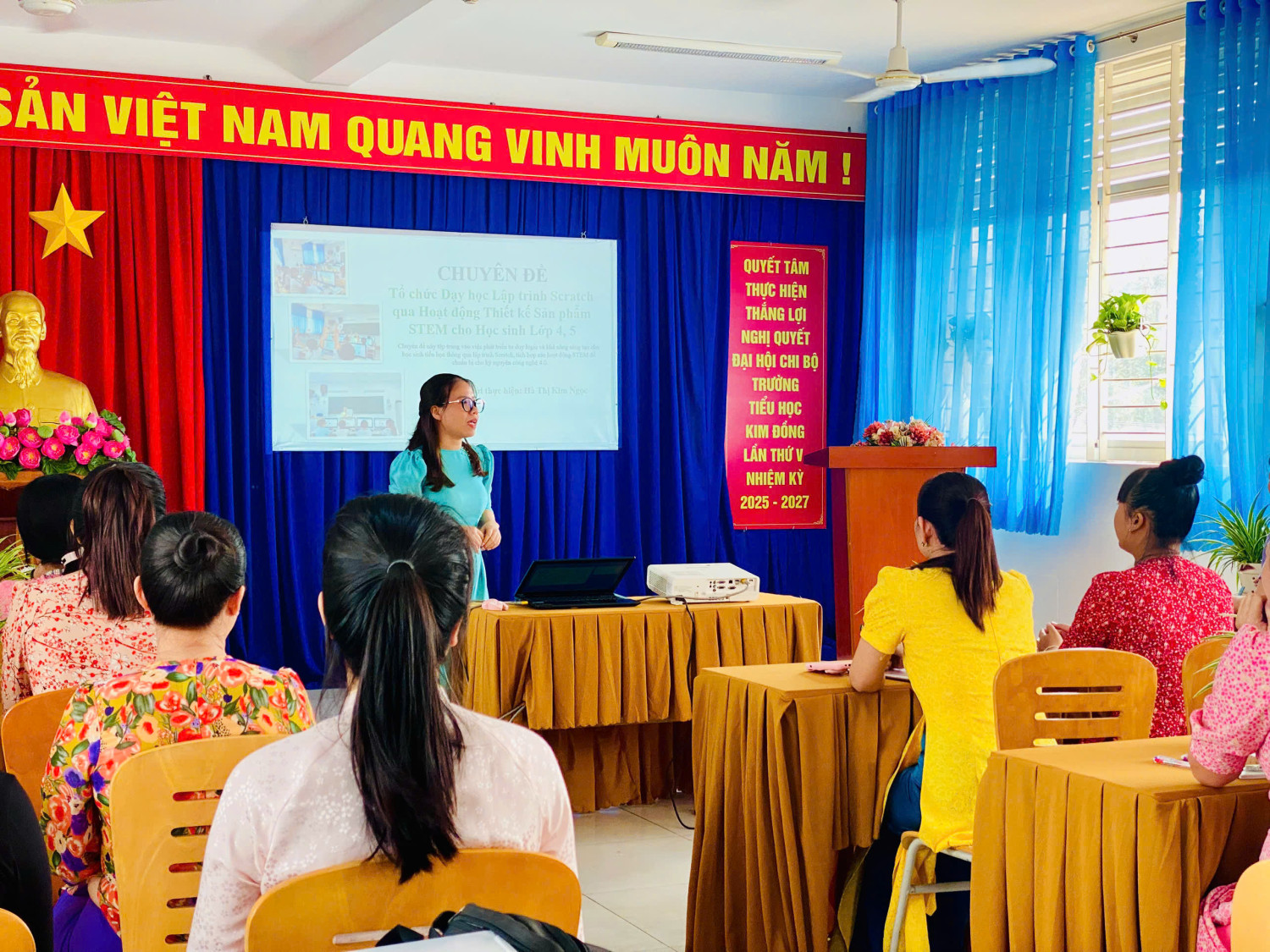 Chuyên đề cấp trường "Tổ chức dạy học lập trình Scratch qua hoạt động thiết kế sản phẩm STEM cho học sinh lớp 4, 5"